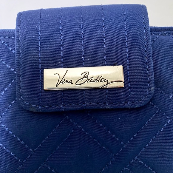 Vera Bradley Canterbury Cobalt Collection Quilted Wristlet Wallet - Picture 2 of 6